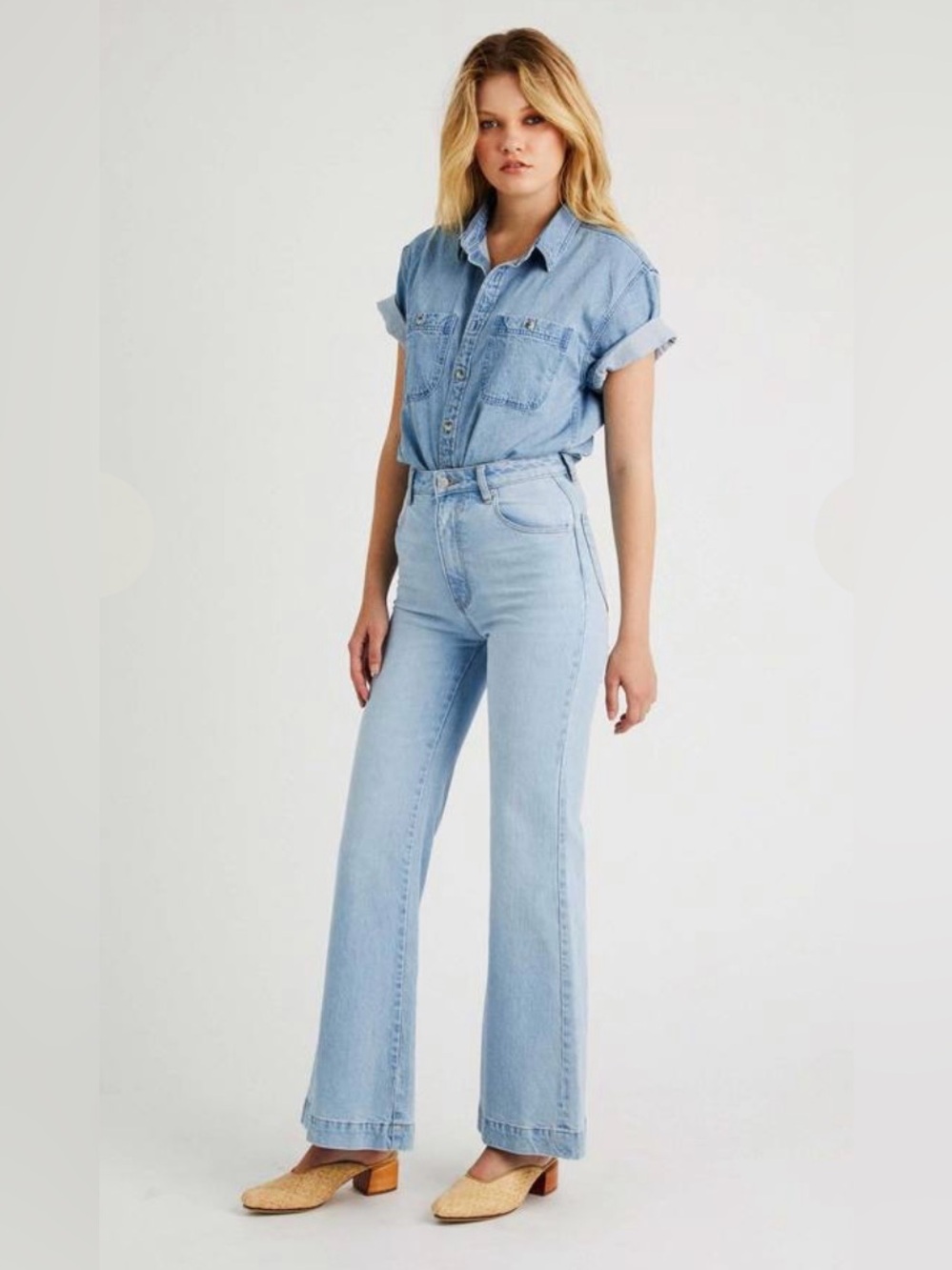 Rolla’s Size 27 East Coast High Rise Tash Blue Flare Jeans